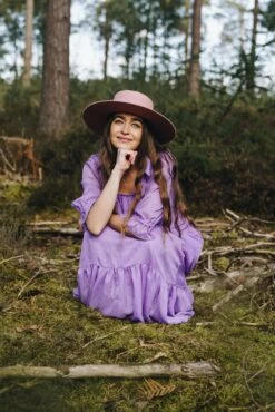 Vintage 70s Maxi Dress - Sheer Lilac - Size XS -Style Luma Sales Store DSC04930web