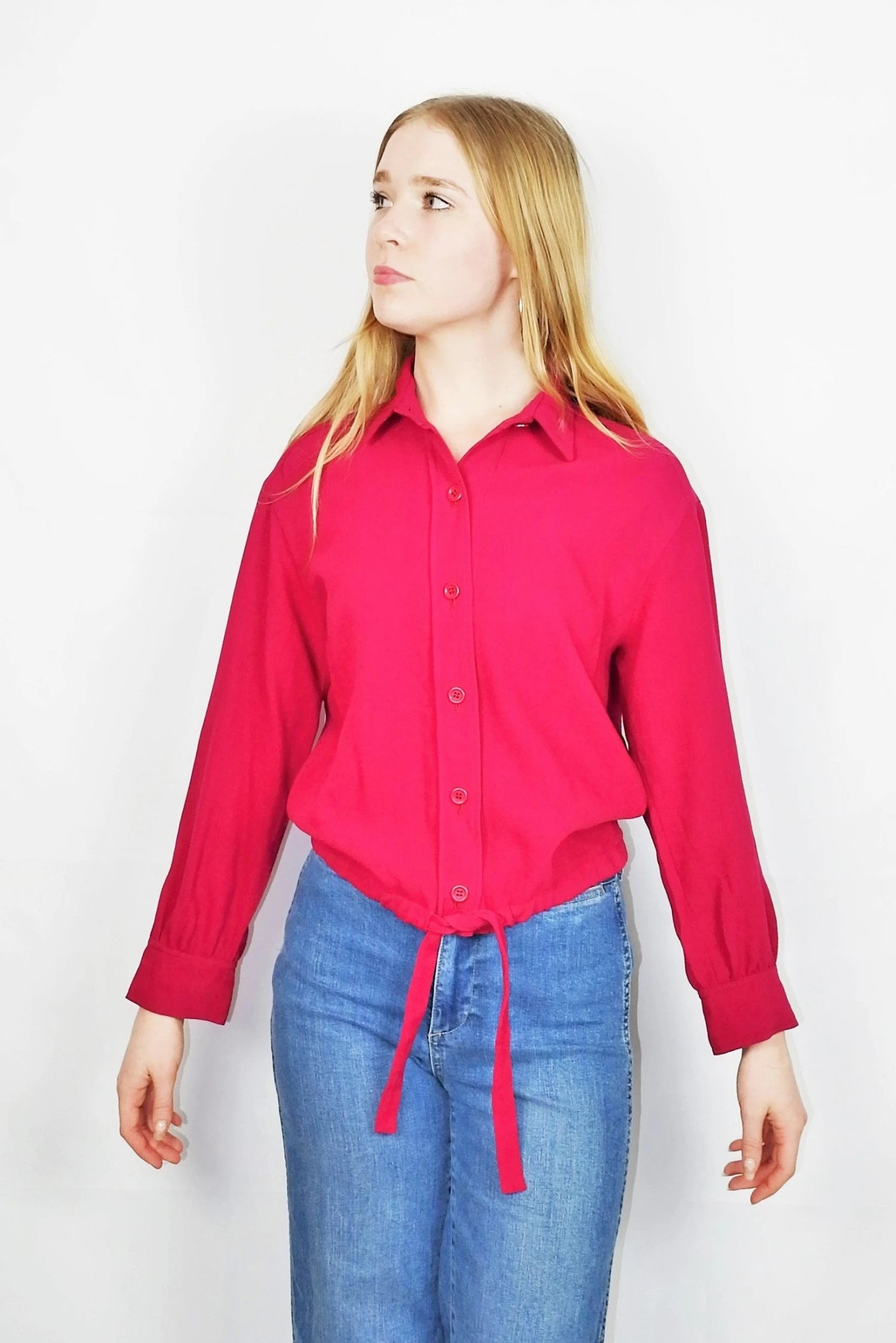 70's Vintage - Burgundy Wine Tie Shirt - Size S/M 3 70's Vintage - Burgundy Wine Tie Shirt - Size S/M