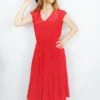 70s Vintage Sleeveless Midi Dress - Candy Red With Miniature Polka Dots - Size S/M -Style Luma Sales Store DSCF1707 2