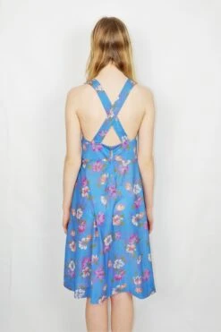 70's Vintage - Halter-Neck Skater Dress - Blue Floral - Size XXS 9 70's Vintage - Halter-Neck Skater Dress - Blue Floral - Size XXS -Style Luma Sales Store DSCF1859 2