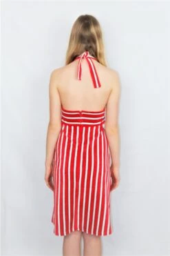 70's Vintage - Candy Red & White Striped Strappy Sundress - Size S -Style Luma Sales Store DSCF2713