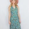70's Vintage - Sky Blue Wildflower Strappy Sundress - Size S -Style Luma Sales Store DSCF2751