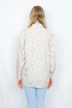 70's Vintage Shirt - Parchment With Muted Summer Blossom - Free Size XL -Style Luma Sales Store DSCF3757 2