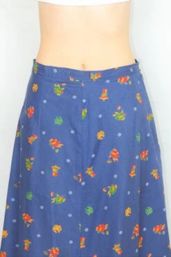 70's Vintage Skirt - Aegean Blue With A Bright Graphic Illustration - S -Style Luma Sales Store DSCF5074 2
