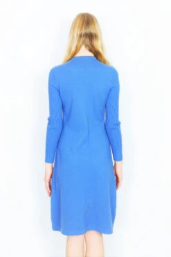 Vintage 1970s Knitted Mini Dress - Cerulean Blue - Size XXS/XS -Style Luma Sales Store DSCF8051