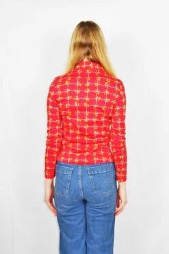 Vintage 70's - Candy Red & Sunshine Ditsy Retro Floral - Size S -Style Luma Sales Store DSCF9518