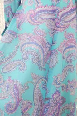 70's Vintage Maxi Dress - Aqua Blue And Lilac Paisley - Size S -Style Luma Sales Store IMG 0344 90a56c8b 015a 4ea9 958f 94eeefb62641