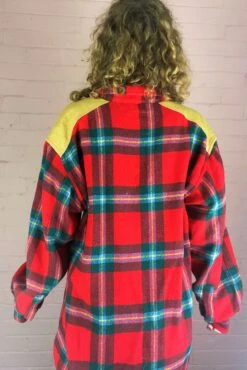 Vintage Plaid Shirt - Red & Forest Green With Faux Suede Shoulder Patches - Size XL -Style Luma Sales Store IMG 0378 e0910ff7 29be 4888 a6e8 62abdd7be969