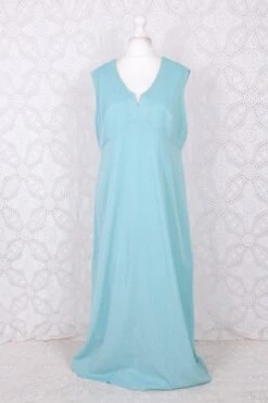 Vintage Dress - Powdered Aquamarine Sparkle Maxi - Size L -Style Luma Sales Store IMG 0402 cf11c45b bfe3 45c9 9336 ef6372af4036