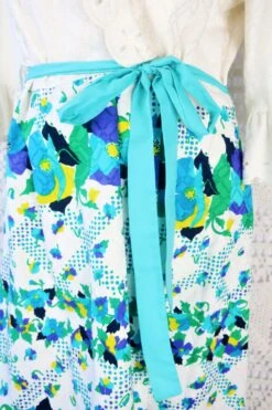 Vintage 70s Maxi - Broderie Anglaise Floral Wrap Dress - Free Size M -Style Luma Sales Store IMG 1029