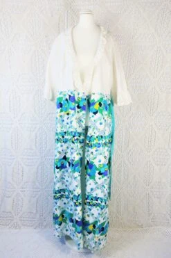 Vintage 70s Maxi - Broderie Anglaise Floral Wrap Dress - Free Size M -Style Luma Sales Store IMG 1036 8e8f0d31 cb7d 493d a4c1 b4b6cfa2f8f6