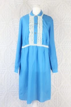 Vintage Mini Dress - Babydoll Blue & Lace - Size M -Style Luma Sales Store IMG 1048 a4b0c763 5549 4d9f af0b aeb0c8dece07