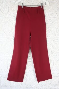 Retro Vintage - Burgundy Wine Dressy Trousers - Size XS/S