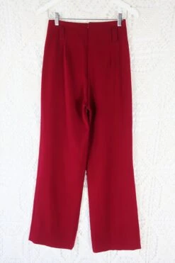 Retro Vintage - Burgundy Wine Dressy Trousers - Size XS/S -Style Luma Sales Store IMG 1068 8ddc6fa9 7c32 4329 8da6 09aebdc1febd