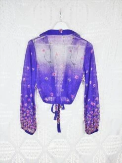 70's Vintage - Deep V Tie Top - Bright Purple & White Floral - Size S/M -Style Luma Sales Store IMG 1483x 8ae693d0 0698 4630 95d5 5a8743637127