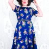 Vintage Midi Dress - Indigo Floral Cobbles - Size M/L -Style Luma Sales Store IMG 2030