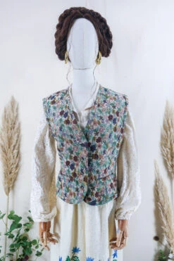 Vintage Waistcoat - Darling Meadow Tapestry - Size S