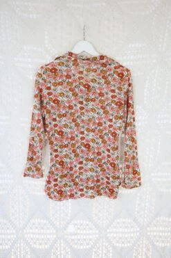 70's Vintage - Floral Shirt - Brown, Orange & Pink Floral - Size S/M -Style Luma Sales Store IMG 3958 c4782fb3 336d 4148 b4bf 7307cf466aaa