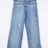 Vintage Straight Leg Jeans - Creased Blue With An Exaggerated Waist - Size M/L -Style Luma Sales Store IMG 4181