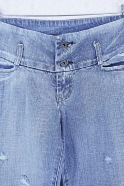 Vintage Straight Leg Jeans - Creased Blue With An Exaggerated Waist - Size M/L -Style Luma Sales Store IMG 4185 3ca2e693 895b 4854 b72d e19334a768a3