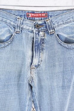 Vintage Flared Jeans - Stone Wash Blue With Distressing - Size S -Style Luma Sales Store IMG 4212 1ad24cc3 6176 40dd b9b6 f733cfe72e24