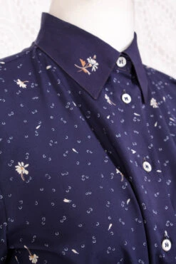 Vintage Shirt - Muted Navy Delicate Floral - Size L -Style Luma Sales Store IMG 4410 9d2466da ee6b 40ba 840f 48241446c80b