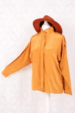 Vintage Shirt - Brilliant Mustard Graphic Jacquard - Size M/L