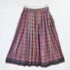 70's Vintage - Tartan Midi Skirt - Green, Silver, Black & Red - S/M