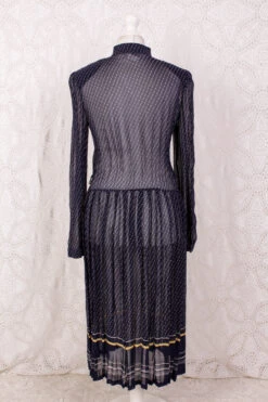 Vintage Dress - Sheer Navy & Sunny Yellow - Size XS/S -Style Luma Sales Store IMG 4951 43e74349 6d01 4dfe 950c aaa58a0570bb