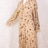 Vintage Dress - Muted Yellow Floral - Size S/M