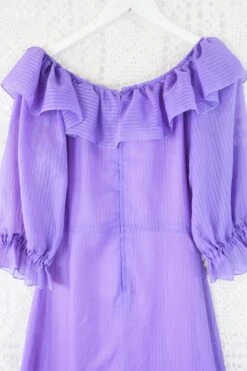 Vintage 70s Maxi Dress - Sheer Lilac - Size XS -Style Luma Sales Store IMG 5658 6f16512e 219b 47f7 9f20 171d292ccaa2