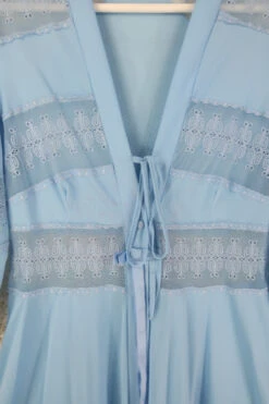 Vintage Powdered Blue Broderie Anglaise Overcoat - Size XS -Style Luma Sales Store IMG 6073