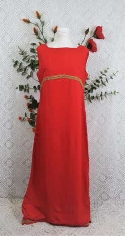 SALE Vintage Embroidered Maxi Dress - Scarlet & Gold - S -Style Luma Sales Store IMG 6940