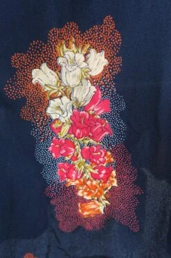 Vintage Mini Dress - Pitch Black With Pink Floral - Size XS/S -Style Luma Sales Store IMG 8620 2