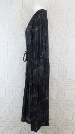 Vintage Midi Dress - Sheer Black Abstract With Metallic Thread - Free Size -Style Luma Sales Store IMG 8727 2