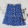 70's Vintage Skirt - Azure & Sky Blue Polka Dot Floral - L -Style Luma Sales Store IMG 8858 2