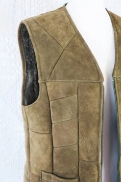 70's Vintage Waistcoat - Ginger Suede With Faux Fur Lining - Size S/M -Style Luma Sales Store IMG 8870 2