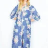 Vintage Midi Dress - Retro Faded Blue Patchwork - Size S/M -Style Luma Sales Store faded blue retro floral hearts patchwork jacket midi dress vintage bohemian all about audrey 4