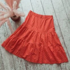 SALE Vintage Midi Skirt - Red Polka Dot - Size S