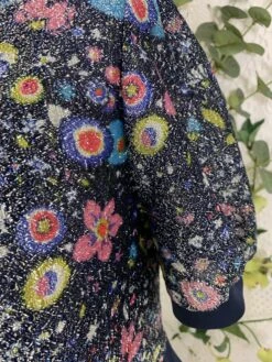 Vintage 70s Navy Sparkly Floral Top Maxi Dress - Size - S/M -Style Luma Sales Store image ad8c685a 6808 472d bc9d 0d3190d0f166