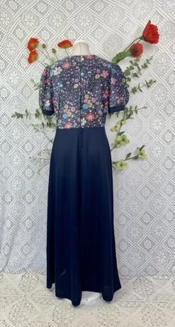 Vintage 70s Navy Sparkly Floral Top Maxi Dress - Size - S/M -Style Luma Sales Store image c00591db 8b3a 4e7a b08d 36b24b40908d