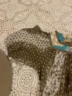 SALE Vintage 70s Boho Dress - Juniper & White Floral Colour Block - XS/S -Style Luma Sales Store image c40f03a3 54ff 4551 bd7f 3877d11331ff