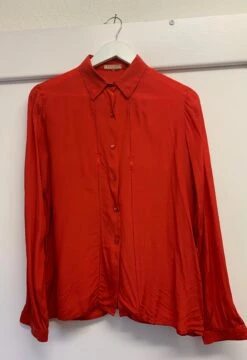 70's Vintage - Bright Red Silk Mix Blouse - Size S/M -Style Luma Sales Store image d54c1476 adfe 4d6b ae17 86930063caf3