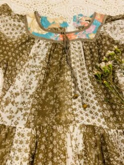 SALE Vintage 70s Boho Dress - Juniper & White Floral Colour Block - XS/S -Style Luma Sales Store image ee39a0a1 2b86 454b ada9 487b847301f9