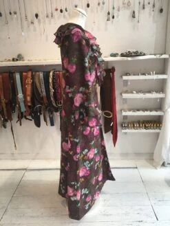 SALE Vintage Maroon Floral Frill Housecoat - Size S -Style Luma Sales Store image f2321515 13e1 4139 a641 9dda0d83793b