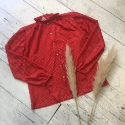 Retro Red Polka Dot Shirt - Free Size