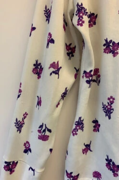 Vintage Retro Dagger Collar Shirt - Pearl & Violet Floral Shirt - Free Size M/L -Style Luma Sales Store image f877dd8d a0fd 407b 93b0 b444f74094ab