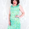 Vintage Shift Mini Dress - Aqua Blue 60's Mod Floral - Size S/M -Style Luma Sales Store vintage retro bohemian hippiechic dress mini mod shift 60s 70s groovy floral all about audrey 107